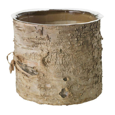 Birch Bark Planter Pot 7x6 w/Liner - thumbnail number 4