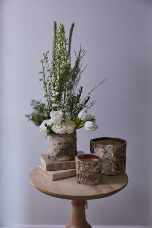 Birch Bark Planter Pot 7x6 w/Liner