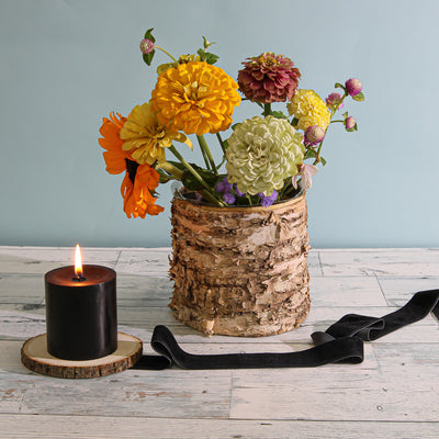 Birch Bark Planter Pot 6x5.25 w/Liner - thumbnail number 2