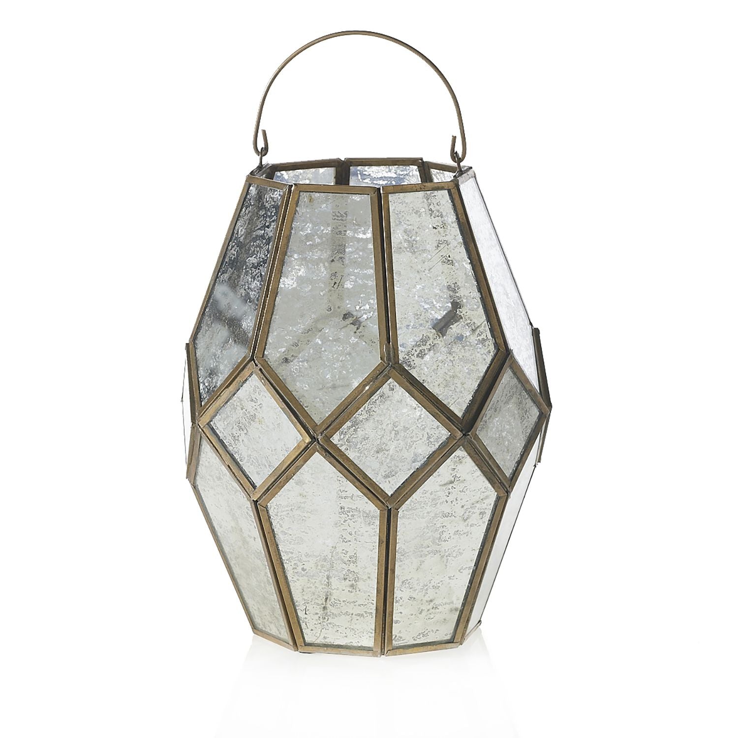 Mid-century Modern Audrey Candle Lantern 7.25" x 9.75" with Handle