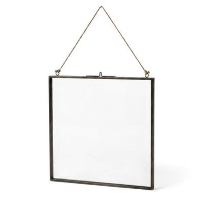 Hanging Metal Double Glass Frame 14" x 14.75"