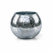 Mercury Glass Silver Ivy Bowl on a white background - thumbnail number 1