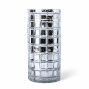 Silver Mercury Mosaic Cylinder 10" - Vase & Candle Holder - thumbnail number 1