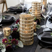Gold Mercury Mosaic Cylinder 10" - Vase & Candle Holder - thumbnail number 3