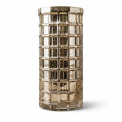 Gold Mercury Mosaic Cylinder 10" - Vase & Candle Holder - thumbnail number 1