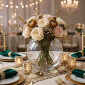 10" Round Glass Vase used as a luxury centerpiece - thumbnail number 5