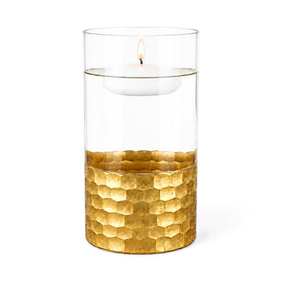 Gold Honeycomb Cylinder Vase 4"x8" - thumbnail number 5