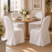 White banquet chair covers styled around a dining table - thumbnail number 8