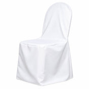 White banquet chair cover on a white background - thumbnail number 1
