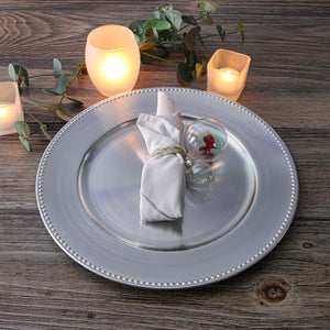 Richland Beaded Charger Plate 13" Silver