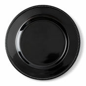 Black beaded charger plate on a white background - thumbnail number 1