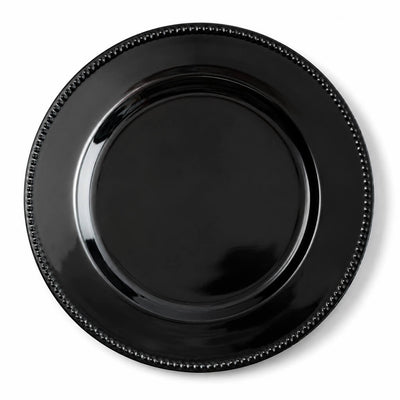 Richland Beaded Charger Plate 13" Black Set of 12