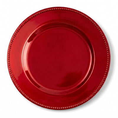 Richland Beaded Charger Plate 13" Red Set of 24 - thumbnail number 1