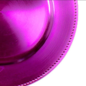 Richland Beaded Charger Plate 13" Fuchsia Set of 12