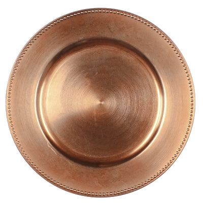 Richland Beaded Charger Plate 13" Copper Set of 48