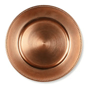 13-inch copper charger plate featuring a classic beaded rim design - thumbnail number 1