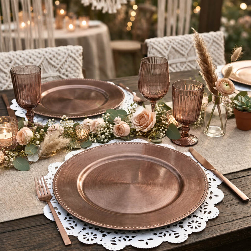 Richland Beaded Charger Plate 13" Rose Gold Set of 48 - thumbnail number 2