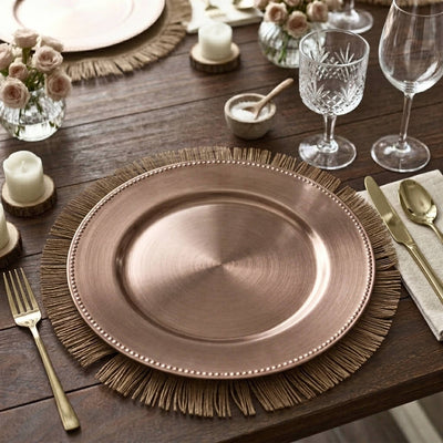 Richland Beaded Charger Plate 13" Rose Gold Set of 48 - thumbnail number 5