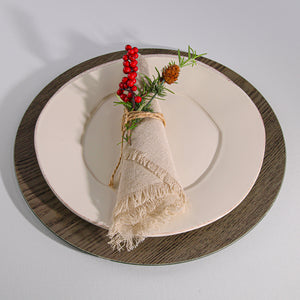 Richland Plain Charger Plate 13" Woodgrain Set of 12