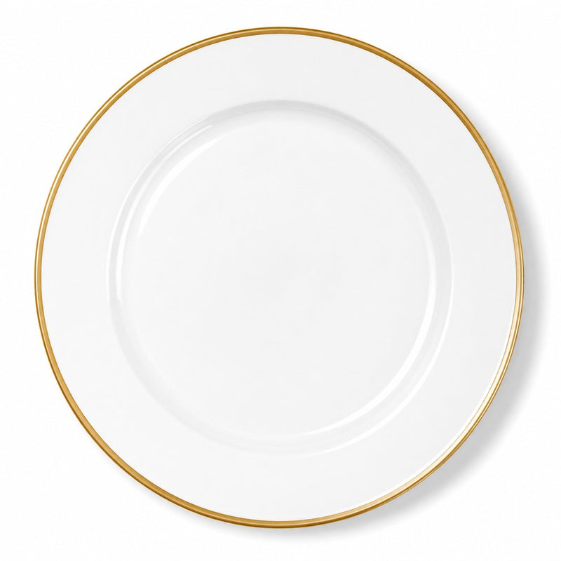 13-inch White charger plate with a gold rim - thumbnail number 1