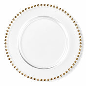 Richland 13" Gold Beaded Glass Charger Plate Set of 12 - thumbnail number 1