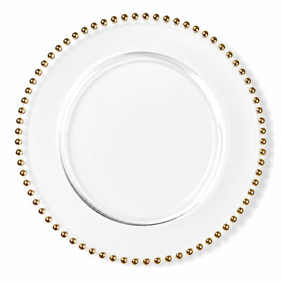 Richland 13" Gold Beaded Glass Charger Plate Set of 12 - thumbnail number 1