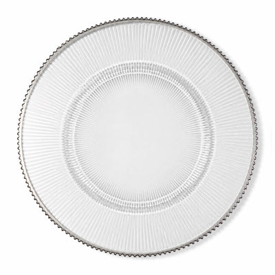 Richland 13" Silver Rim Glass Charger Plate Set of 12
