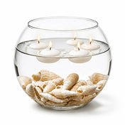 Glass bowl with floating candles and Conch Shell Vase Filler - thumbnail number 2