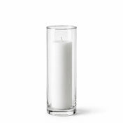 White pillar candle inside a tall clear glass cylinder vase - thumbnail number 2