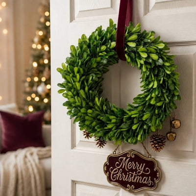 Richland Preserved Boxwood Wreath 8” - thumbnail number 6
