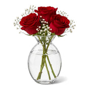 Bud Vase with red roses and baby's breath - thumbnail number 2