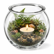 4" bubble vase with a succulent terrarium and tea light candle - thumbnail number 3