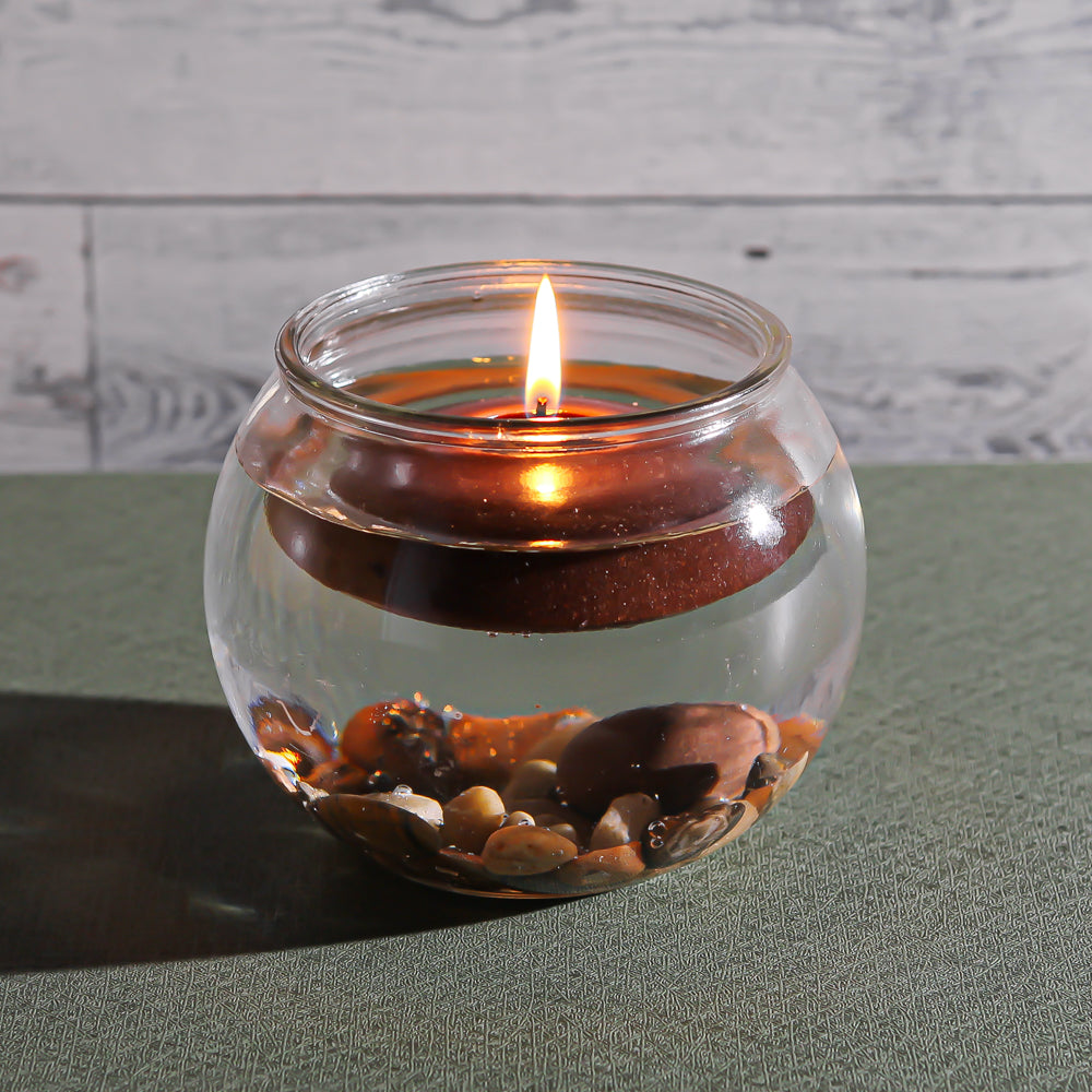 richland floating candles 3 brown set of 12