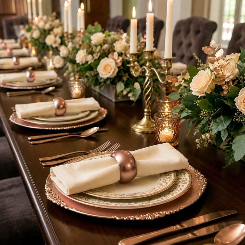 A rose gold napkin ring on a folded napkin - thumbnail number 6