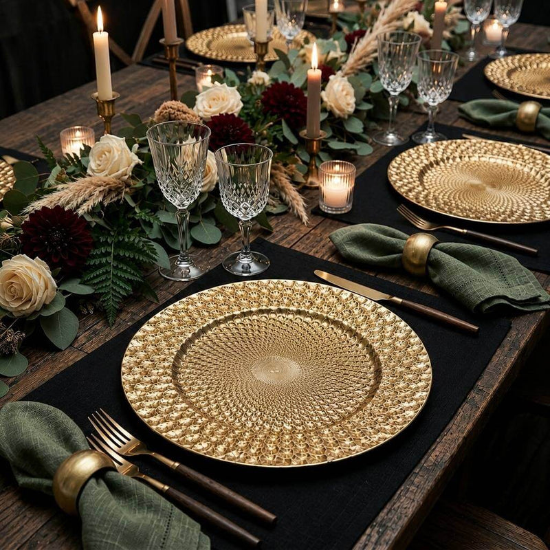 Richland 13" Gold Art Deco Charger Plate Set of 12 - thumbnail number 2