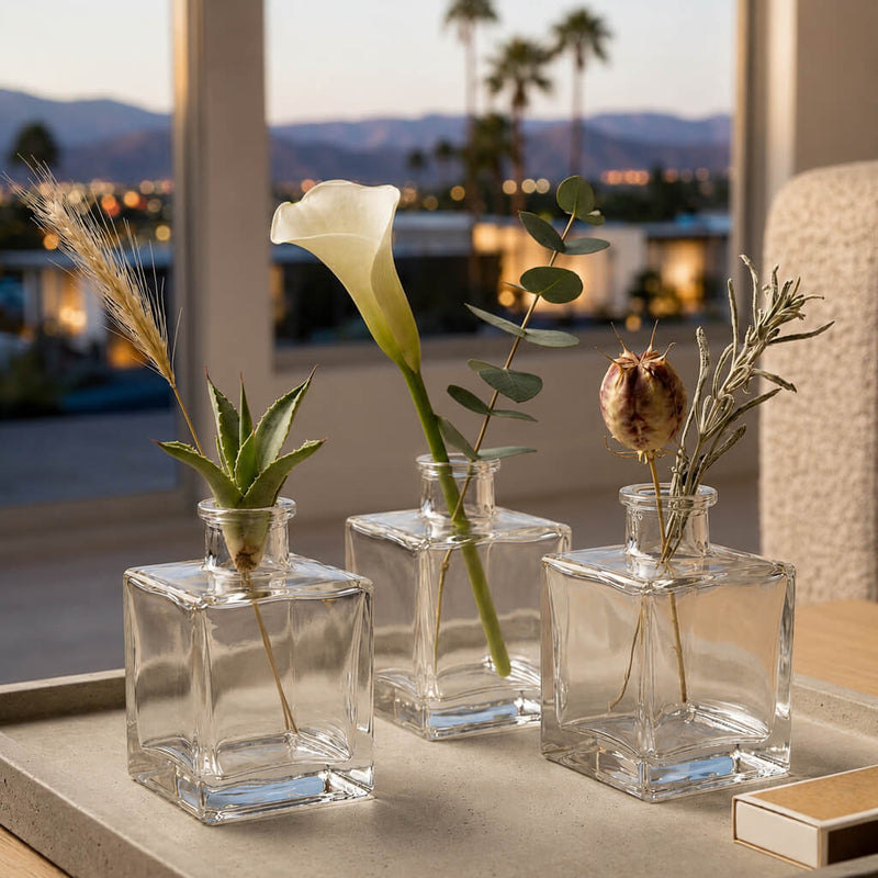 Richland Glass Bud Vase 3" Clear Square Set of 12 - thumbnail number 7