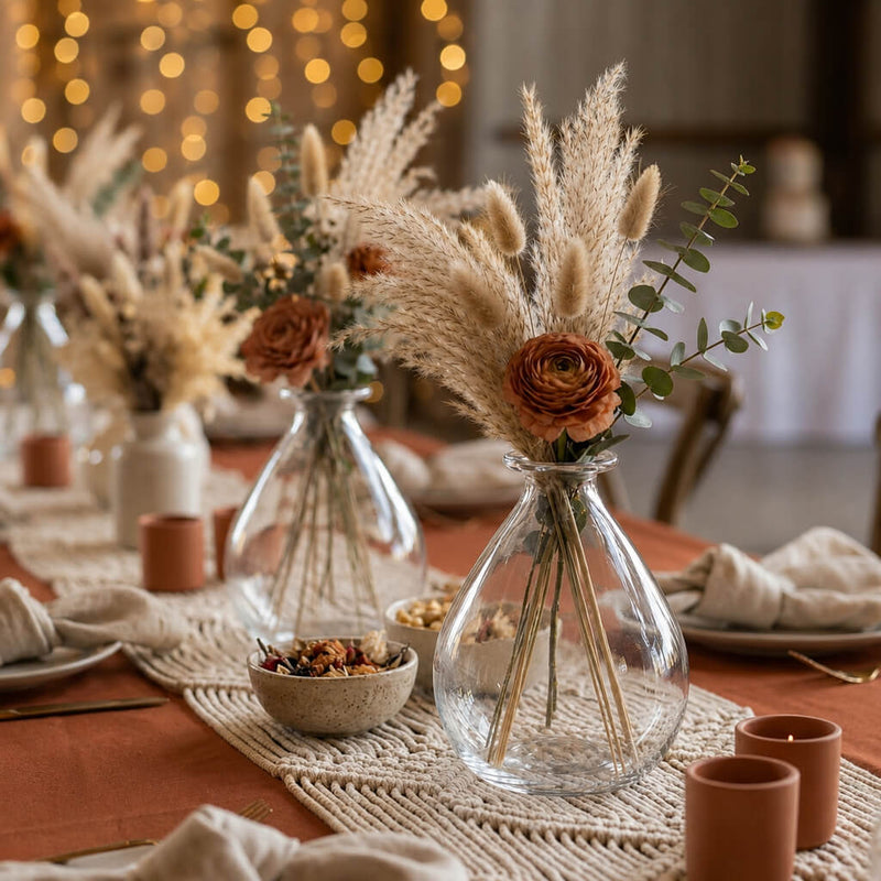 Opal Vase with dried autumn floral arrangement on a rustic tablescape - thumbnail number 3