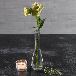 Richland Clear Round Teardrop Bud Vase 7"