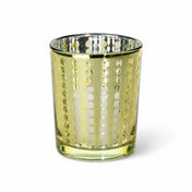Clear glass candle holder with a textured pattern on a white background - thumbnail number 2
