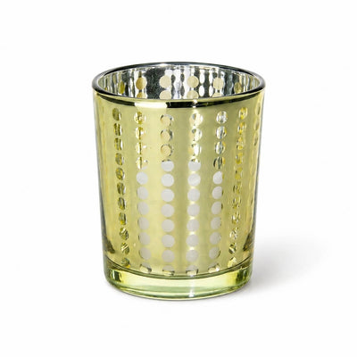Clear glass candle holder with a textured pattern on a white background - thumbnail number 2