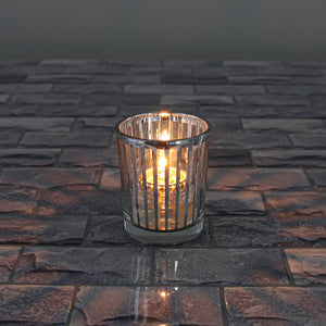 Richland Silver Stripe Glass Holder - Small