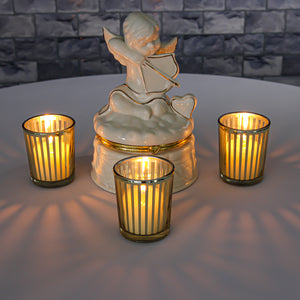 Richland Gold Stripe Glass Holder - Small