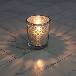 Richland Silver Lattice Glass Holder - Small