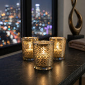Richland Gold Lattice Glass Holder - Small Set of 12 - thumbnail number 7
