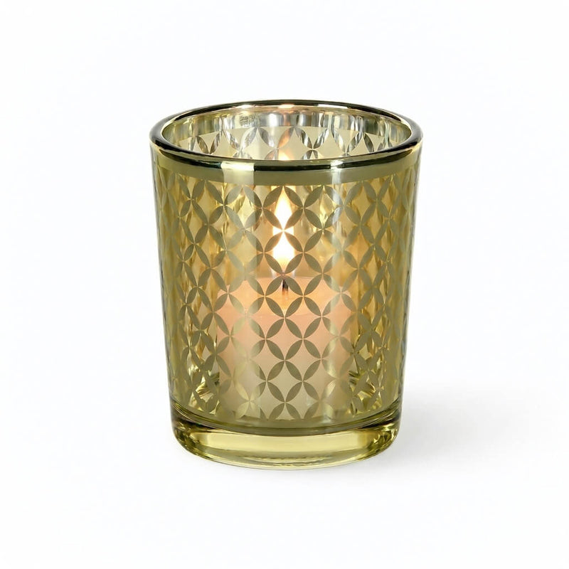 Richland Gold Lattice Glass Holder - Small Set of 12 - thumbnail number 3