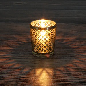 Richland Gold Lattice Glass Holder - Small