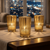 Richland Gold Stripe Glass Holder - Large Set of 12 - thumbnail number 8