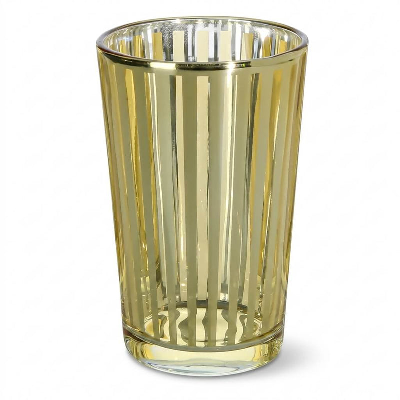 Richland Gold Stripe Glass Holder - Large Set of 12 - thumbnail number 1