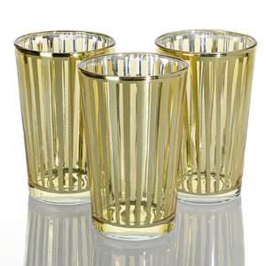 Richland Gold Stripe Glass Holder - Large