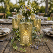 Richland Gold Lattice Glass Holder - Large Set of 12 - thumbnail number 5